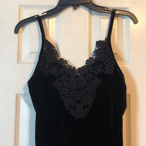 Black velvet lace body suit